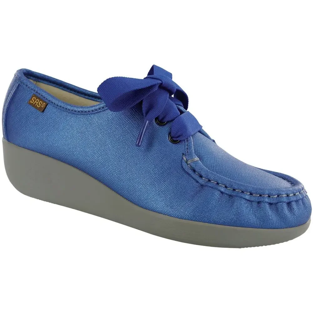 SAS Bounce Bluebird Metallic Wedge Sneaker 7M Women Comfort Lace‑Up - Picture 2 of 15